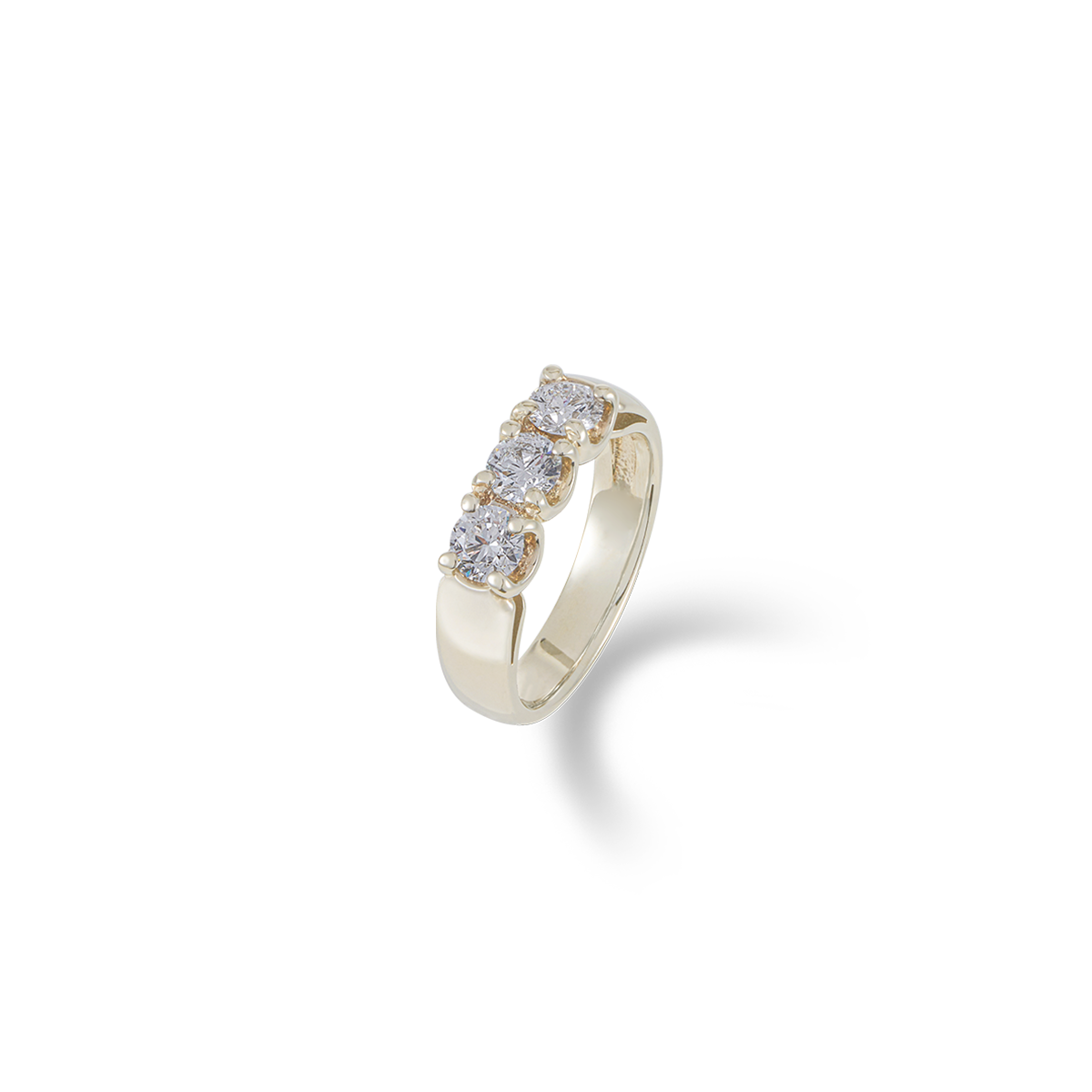 모이사나이트 3스톤 4프롱 애끼링 (2부 사이즈-3.75mm)