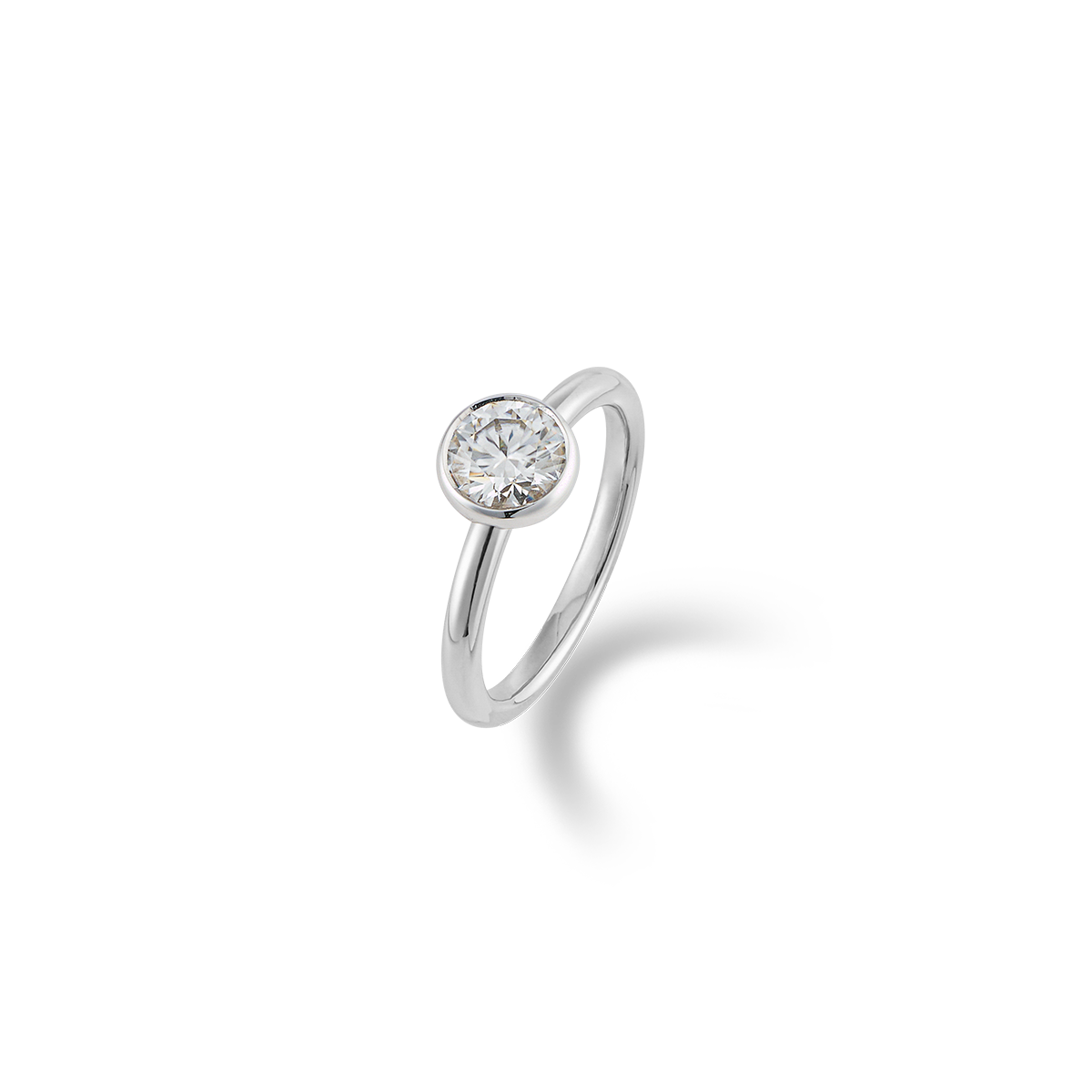 모이사나이트 달항아리 베젤 반지 (4.25~6.0mm)