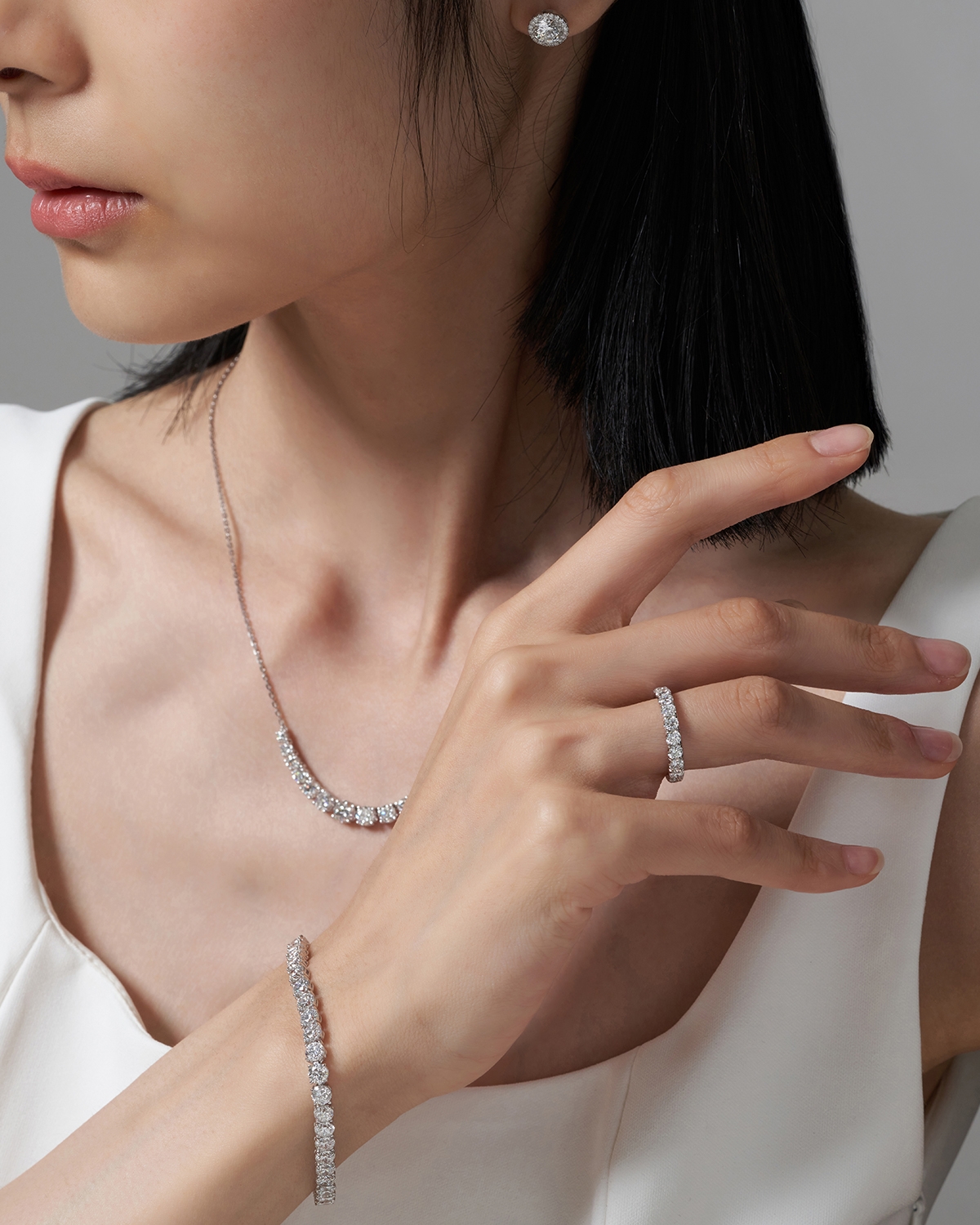 3.0mm V스플릿 랩다이아몬드 이터니티 반지