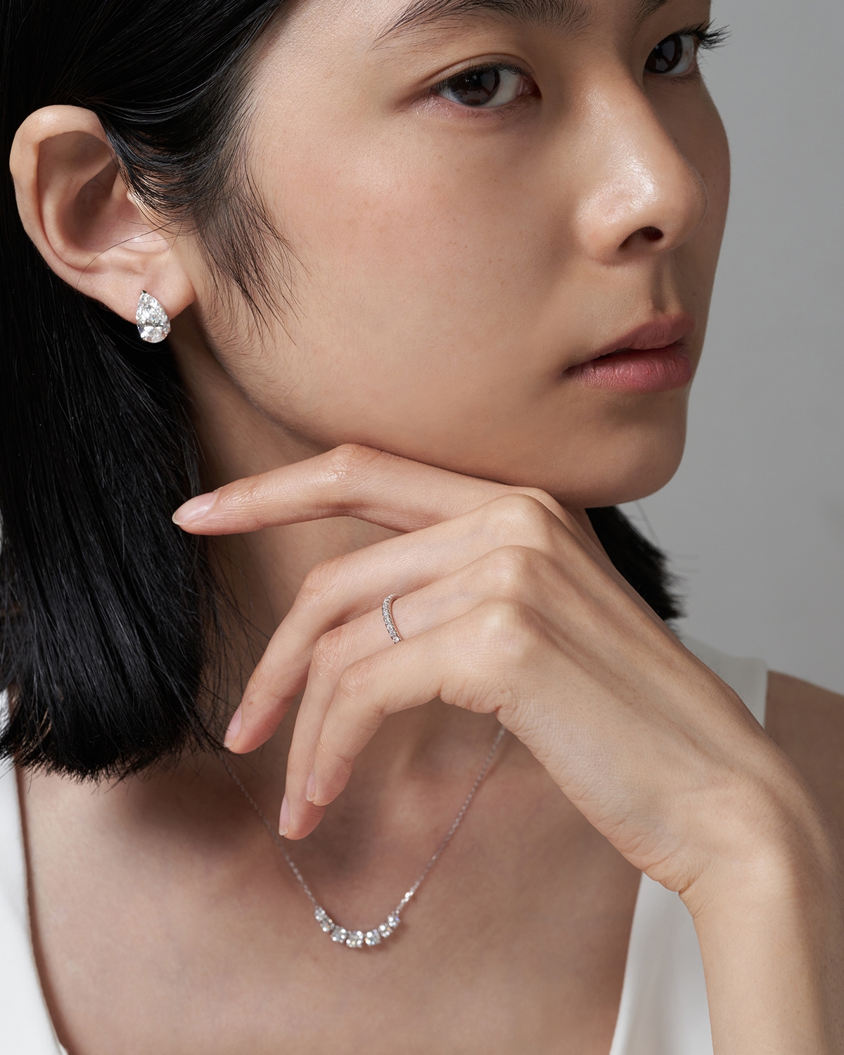 2.0mm V스플릿 천연다이아몬드 이터니티 반지