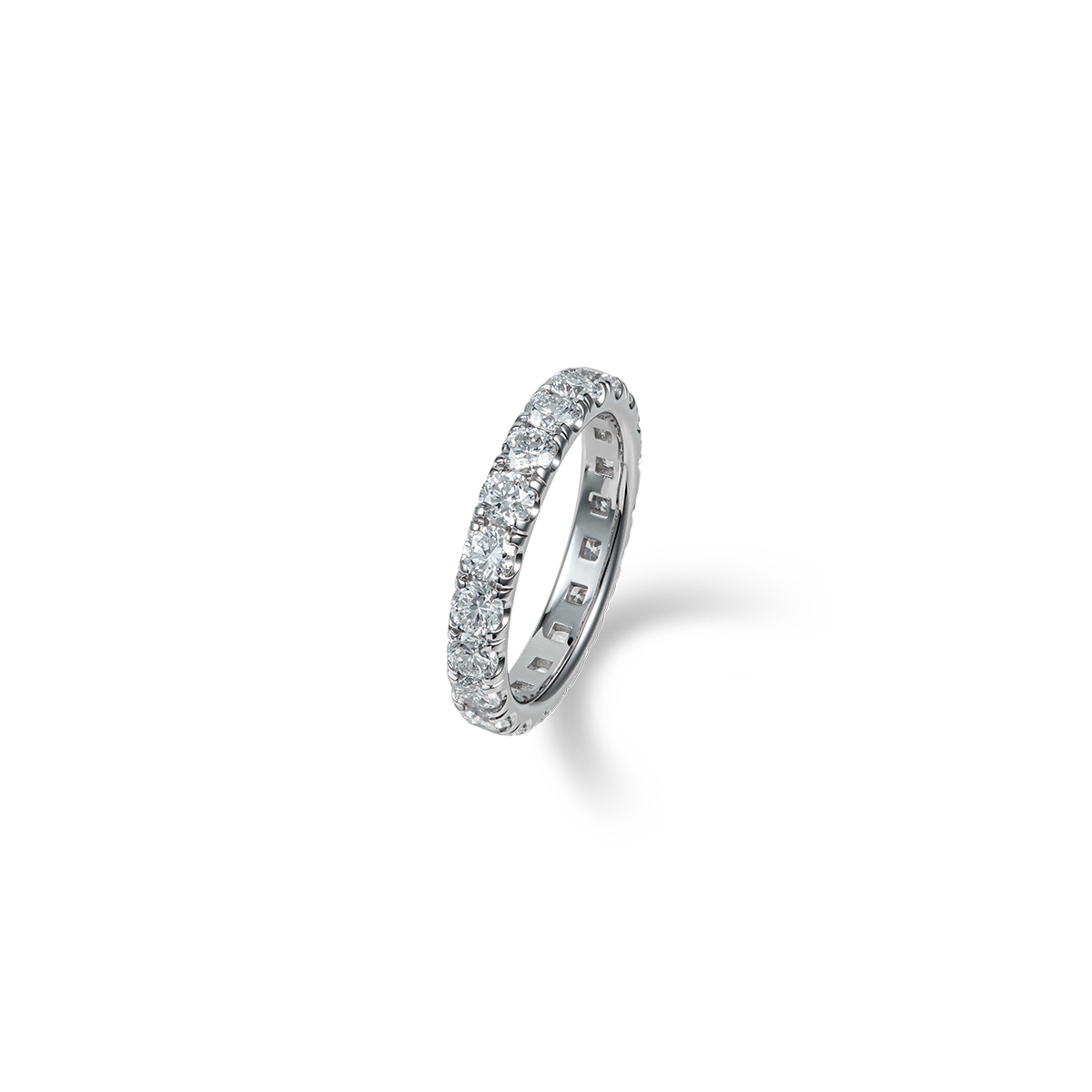 3.0mm V스플릿 천연다이아몬드 이터니티 반지